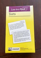 Law in a Flash Cards Torts Emanuel publishing 1997 Study Aid