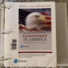Government In America People, Politics, and Policy Pearson Text Book loose leaf