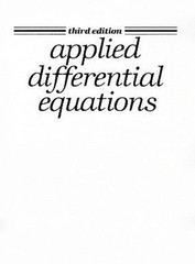 Applied Differential Equations Paperback Murray R. Spiegel