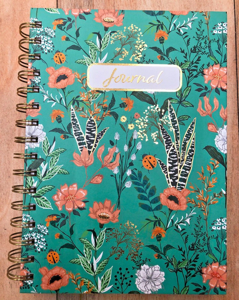 2xPage Publications Notebook Journal college lined Twin-Wire Spiral Bugs Flowers