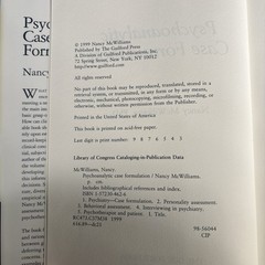 Psychoanalytic Case Formulation by McWilliams Nancy Book Psychology Highlighting