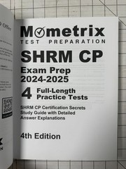 Mometrix SHRM CP Exam Prep 2024-2025 4th Edition Study Guide 2023 TPB Ships Fast
