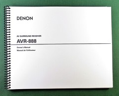 Denon AVR-888 Instruction Manual: 78 Pages & Protective Covers!