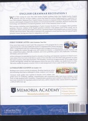 English Grammar Recitation I, Teacher Guide 2d StapleBound 2023 Memoria Press VG