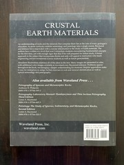 CRUSTAL EARTH MATERIALS By Loren A. Raymond pb science geology textbook
