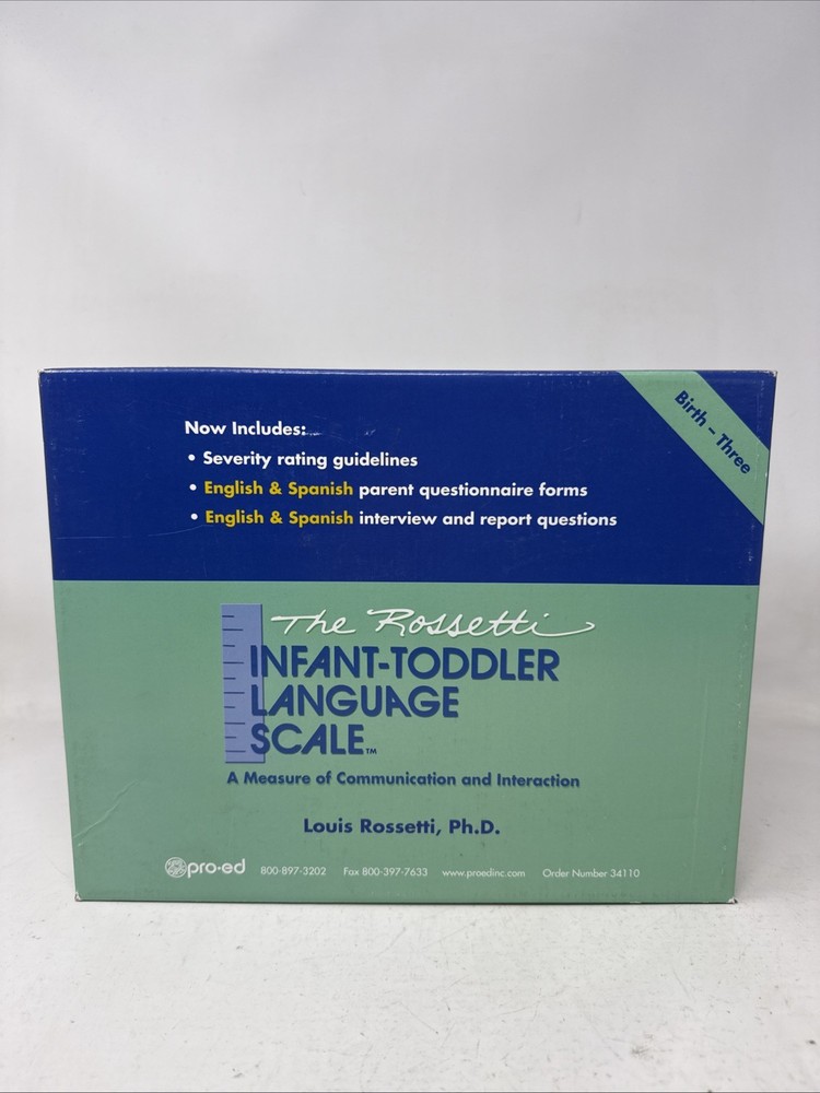 The Rossetti Infant-Toddler Language Scale Complete Kit. Birth-Three. Eng & Span