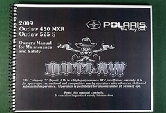 2009 Polaris Outlaw 525 S ATV Owner’s Manual: 205 Pages & Protective Covers!