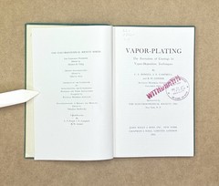 LANL Copy! VTG 1955 Vapor-Plating by Powell, Campbell & Gonser HC 1st Edition