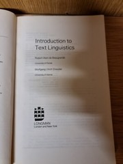 Introduction to Text Linguistics by Robert de Beaugrande, Wolfgang Dressler (H2)
