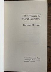Practice of Moral Judgment Barbara Herman 1996 Trade Paperback Kant Immanuel
