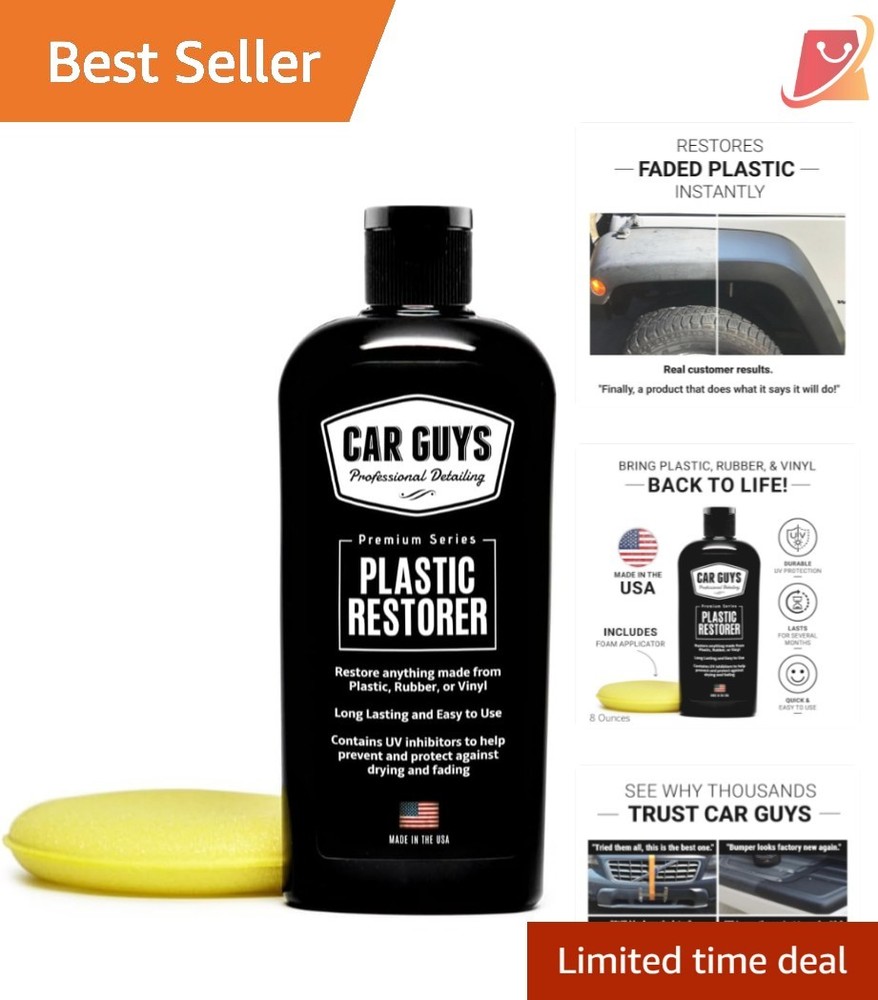 Plastic Restorer Kit 8 Oz Auto Detailing Rubber Vinyl trim protector