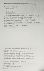 Male Practice: How Doctors Manipulate Women by Robert S. Mendelson M.D. 1981