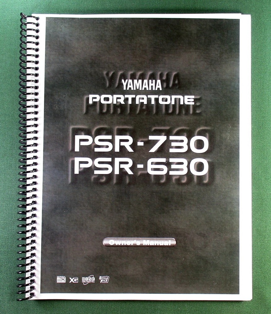 Yamaha PSR-730 PSR-630 Instruction Manual: 178 Pages & Protective Covers!
