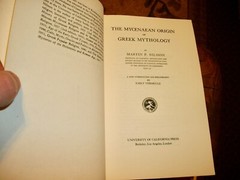 The Mycenaean Origin of Greek Mythology, by Martin Nilsson, PB, 1983