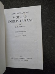 A Dictionary of Modern English Usage by Fowler, H. W., hardcover, VG W Dj 2nd Ed