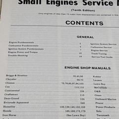 1973 Small Engines Service Manual 10th Edition Reference Repair Maintenance