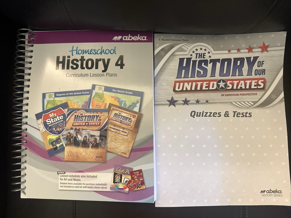 History 4 – Abeka A Beka – 4th Grade – lot of 2 – quizzes/tests curriculum plans