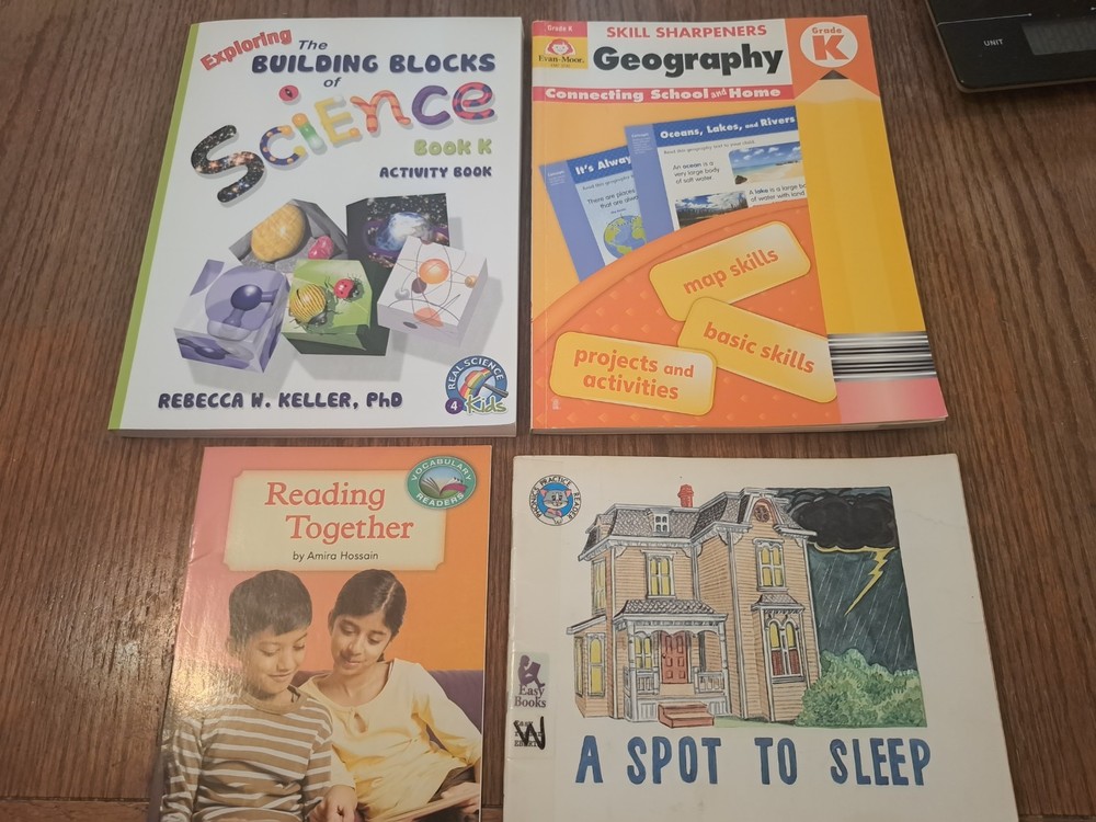 Homeschool Curriculum Lot Of 4 Workbooks & Readers Kindergarten books NEW