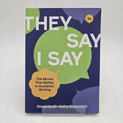LIKE NEW | They Say I Say 5th Ed | Graff & Birkenstein | Academic Writing PB