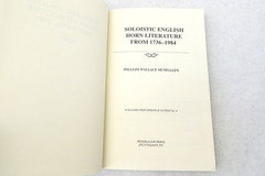 Soloistic English Horn Literature From 1736-1984 HC Pendragon Press Book