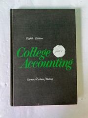 College Accounting Eighth Edition Part 1 Book 1967 Hardcover