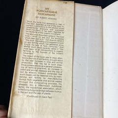 AN AGRICULTURAL TESTAMENT By Sir Albert Howard Rodale Press Ed. 1972 HCDJ