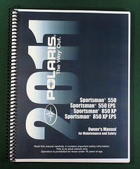 2011 Polaris Sportsman 550 EPS Owner’s Manual: 148 Pages & Protective Covers!