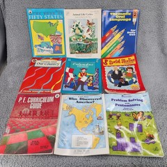 Vtg Mixed Lot of 9 Books Children Homeschool Learning Resources Activity