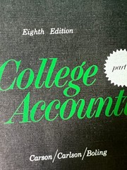 College Accounting Eighth Edition Part 1 Book 1967 Hardcover