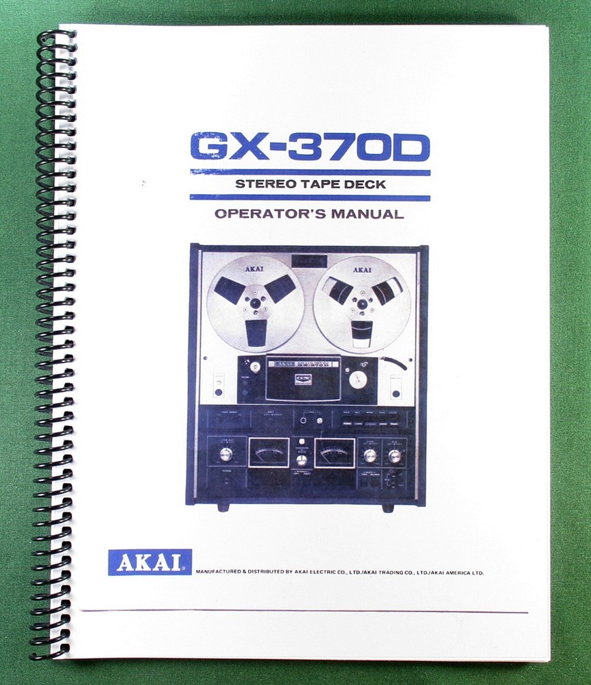 Akai GX-370D Instruction Manual: Full Color 17 Pages & Protective Covers!