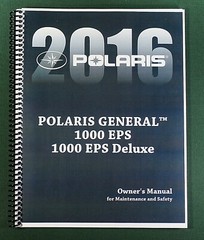 2016 Polaris General 1000 EPS Deluxe Owner’s Manual: 109 Pages & Clear Covers!