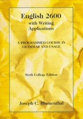 English 2600 With Writing Applications by Joseph C Blumenthal