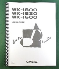Casio WK-1600 Instruction Manual: 96 Pages Coil Bound & Clear Covers!