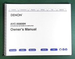 Denon AVC-X6800H Instruction Manual: Full Color 338 Pages & Protective Covers!