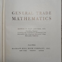 General Trade Mathematics 1952 2nd Edition Edwin P. VanLeuven Vintage Hardcover