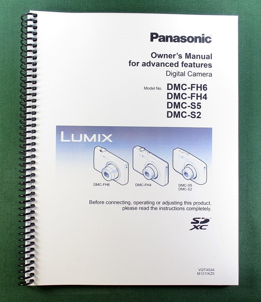 Panasonic Lumix DMC-FH6 DMC-FH4 Advanced Owner’s Manual 101 Pages & Clear Covers