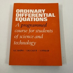 Ordinary Differential Equations Vintage 1970 TPB Bajpai Calus Hyslop John Wiley