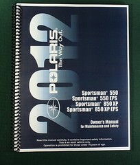 2012 Polaris Sportsman 550 EPS ATV Owner’s Manual: 148 Pages & Clear Covers!