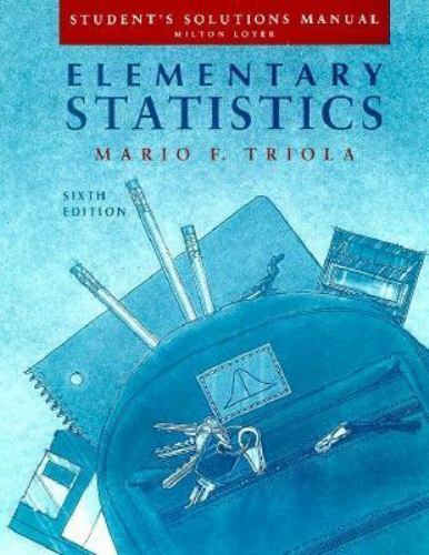 Elementary Statistics (solutions manual) Mario Triola paperback Used – Good