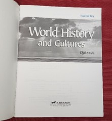 A Beka Book WORLD HISTORY & CULTURES 10th Grade Quiz Key 57282005