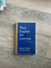 Plain English for Lawyers – Paperback By Richard C. Wydick – VERY GOOD