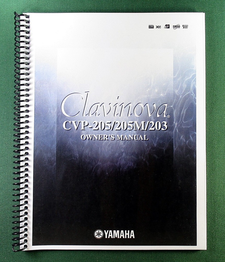 Yamaha CVP-205 CVP-203 Instruction Manual: 170 Pages & Protective Covers!