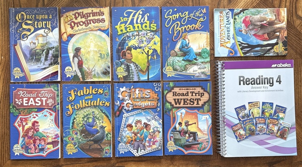 Abeka Reading 4 – Lot Of 10 Books: Student Readers (a-h) & Answer Key 4th Grade