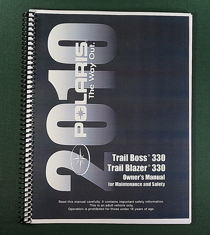 2010 Polaris Trail Blazer 330 ATV Owner’s Manual: 129 Pages & Protective Covers!