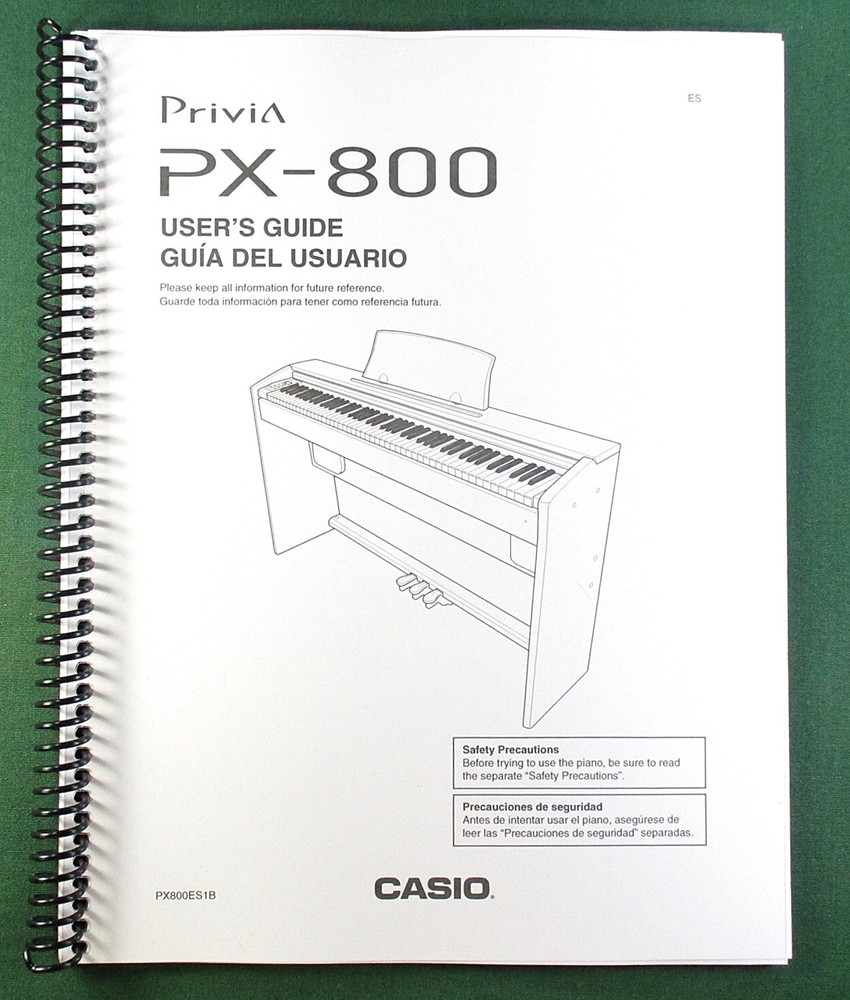 Casio PX-800 Instruction Manual: 53 Pages Coil Bound & Protective Covers!