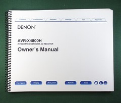 Denon AVR-X4800H Instruction Manual: Full Color 336 Pages & Protective Covers!