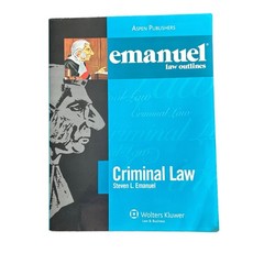 Emanuel Law Outlines: Criminal Law by Steven L. Emanuel Sixth Edition Paperback