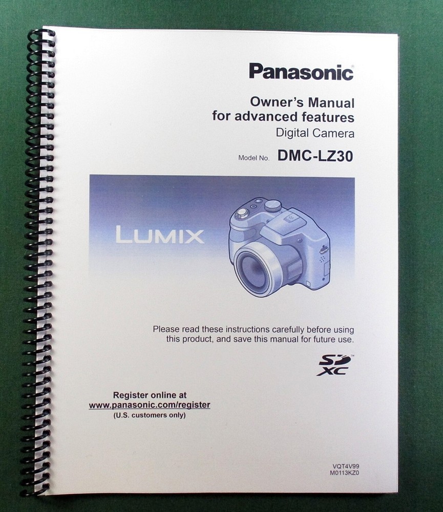 Panasonic Lumix DMC-LZ30 Advanced Instruction Manual: 128 Pages & Clear Covers!