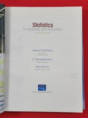 *L) Statistics for Business and Economics by McClave, Benson and Sincich (2007)