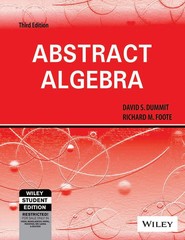 ABSTRACT ALGEBRA, Dummit,Foote, 3RD ED,ISBN 9788126532285,NEW